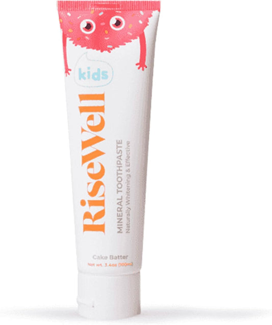 RiseWell Kids Mineral Toothpaste tube with cake batter flavor