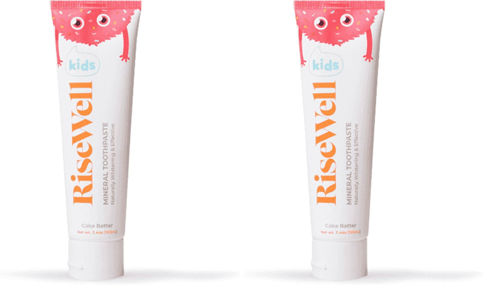 RiseWell Kids Mineral Toothpaste Cake Batter flavor, 3.4 oz, pack of 2