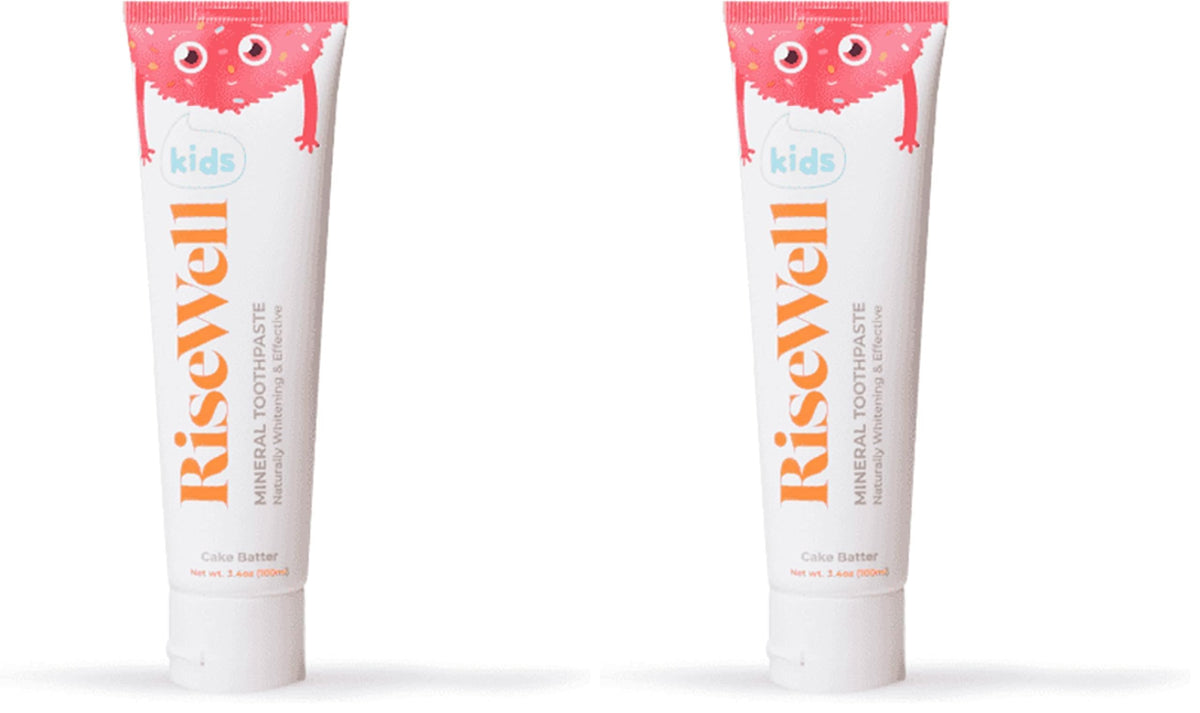 RiseWell Kids Mineral Toothpaste Cake Batter flavor, 3.4 oz, pack of 2