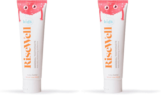 RiseWell Kids Mineral Toothpaste Cake Batter flavor, 3.4 oz, pack of 2
