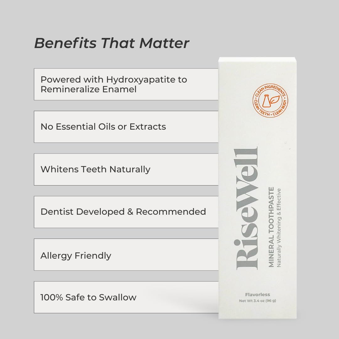 Back label detailing hydroxyapatite and fluoride-free claims