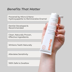 Close-up of RiseWell PRO toothpaste texture on a toothbrush
