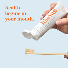 Travel-ready 3.4 oz RiseWell toothpaste tube