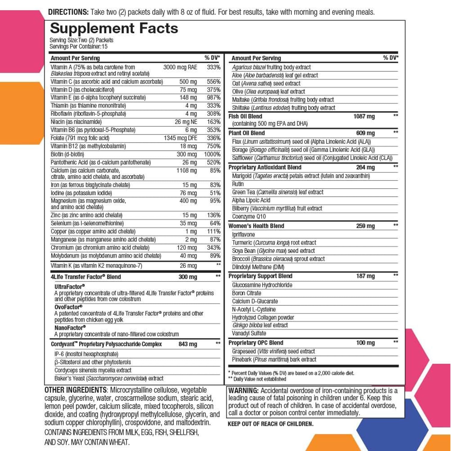 Immunity-supporting nutrients on RiteStart Women packaging