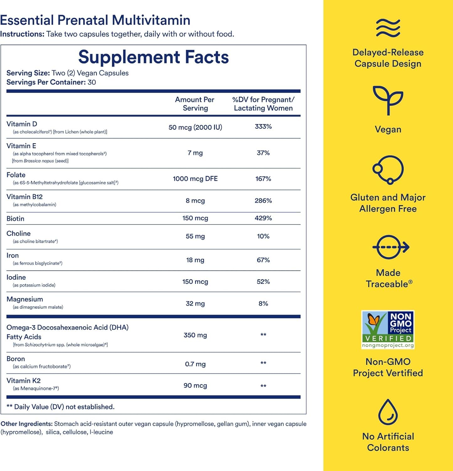 Highlight of Omega-3 DHA, Folate, and Choline nutrients