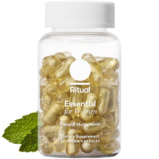 Front label of Ritual Essential for Women Prenatal Multivitamin bottle