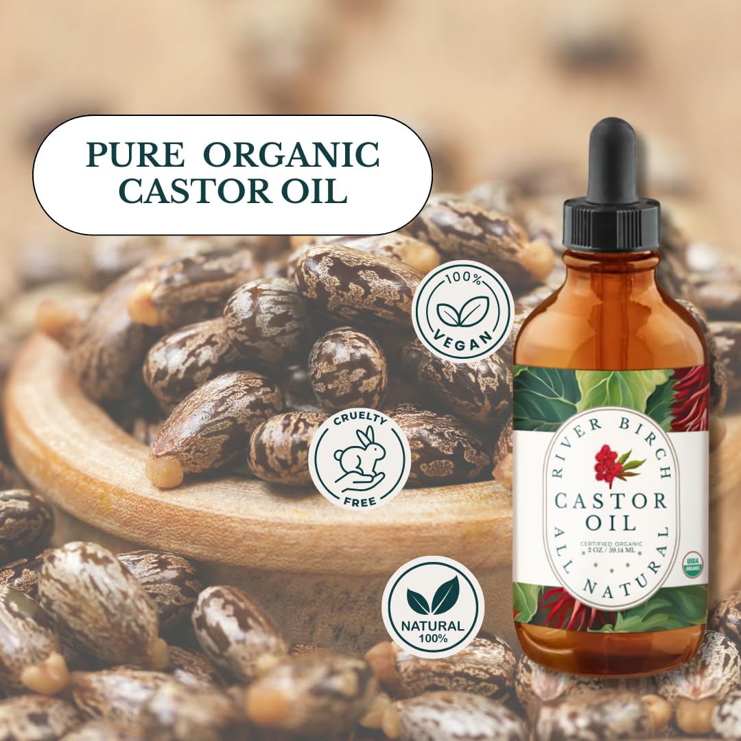 River Birch Castor Oil eyelash brow care with natural shine.