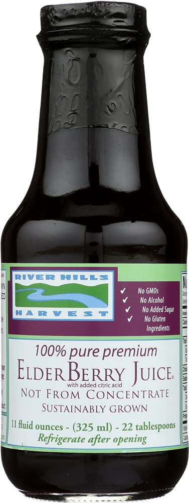 11 Ounce River Hills Harvest Elderberry Juice bottle front view