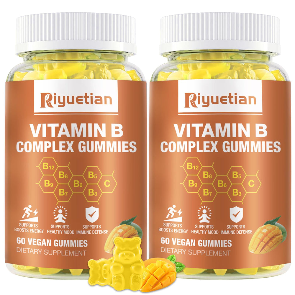 Riyuetian Vitamin B Complex Gummies bottle with Mango flavor