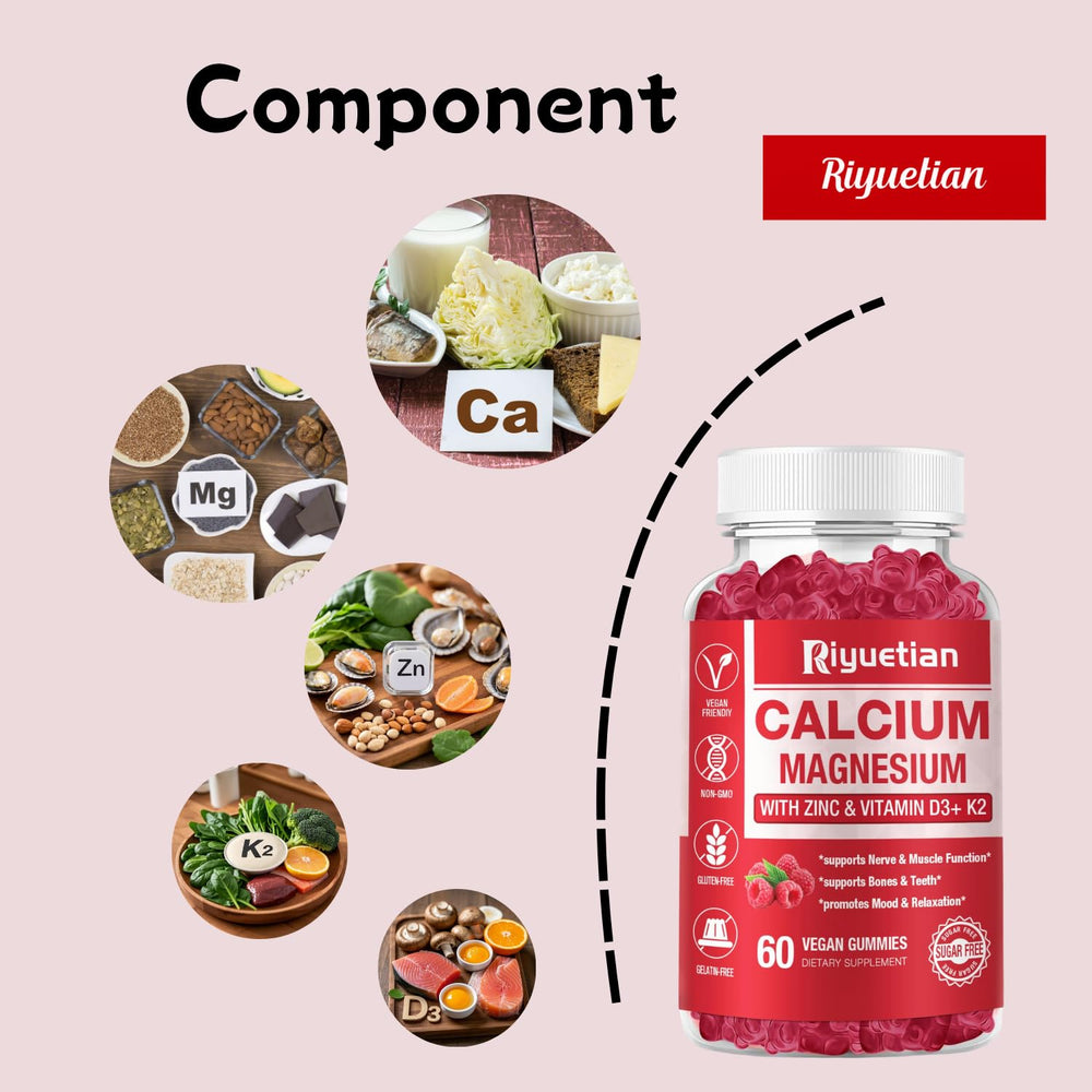 Vegan, non-GMO Riyuetian Calcium Gummies with natural flavors