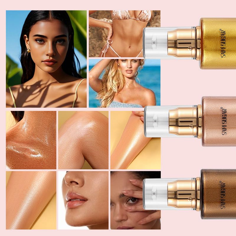 Model applying RMYHIG Shimmer Body Oil on arm