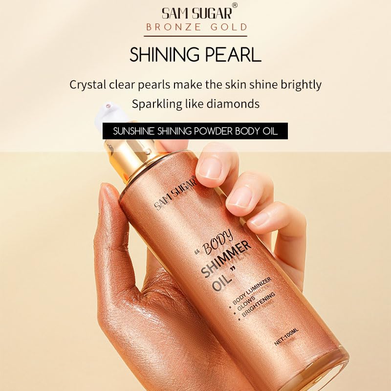 RMYHIG Shimmer Body Oil applied on skin creates glow