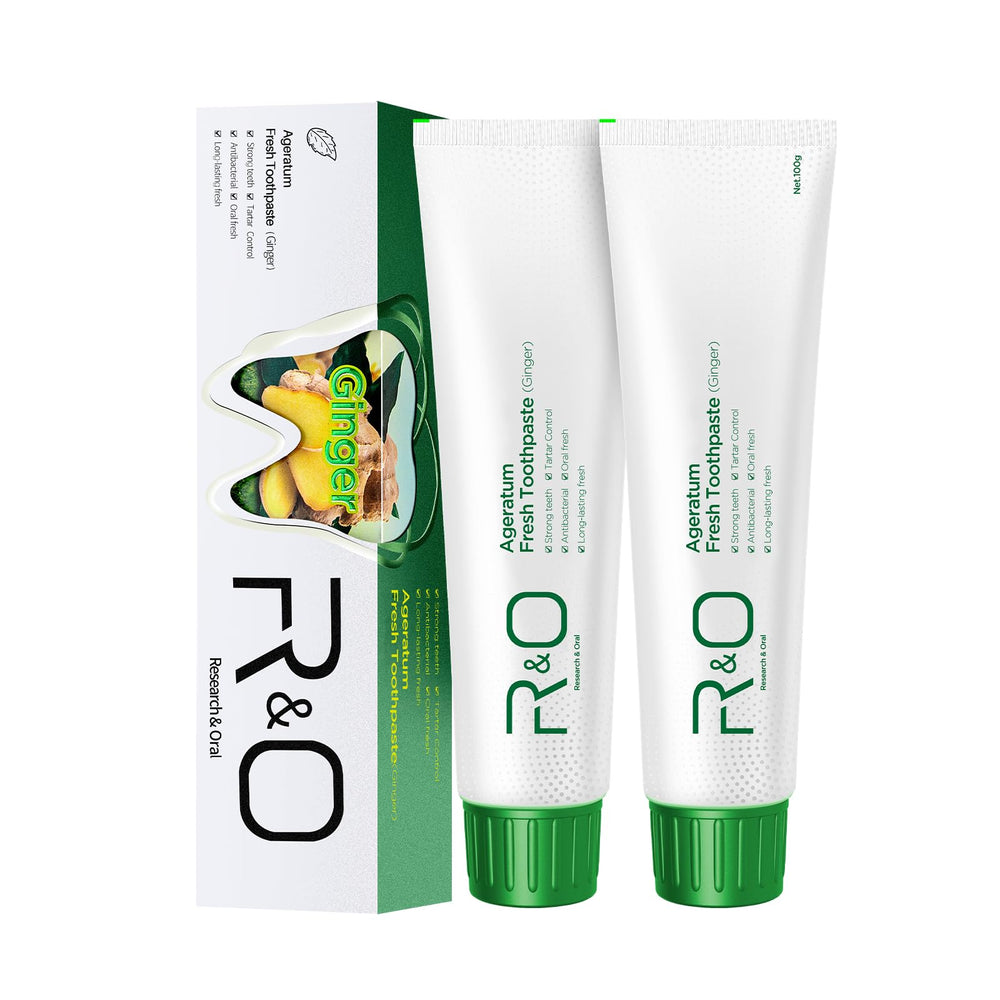 Front view of R&O Ginger Mint Fresh Toothpaste 3.53 oz