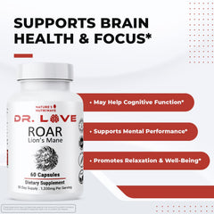 Close-up of capsules with mushroom blend: Lion’s Mane, Cordyceps, Reishi, Shiitake