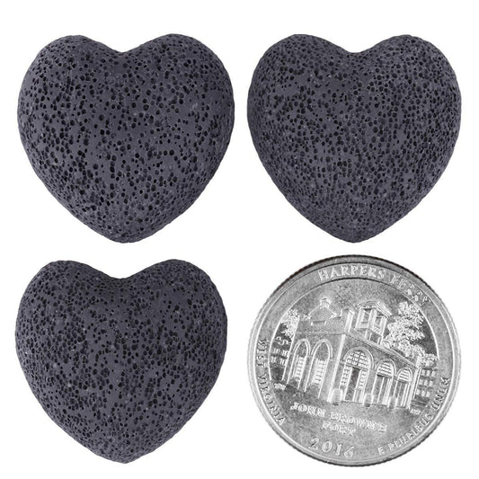 Porous dyed lava rock heart stones ready for diffusion
