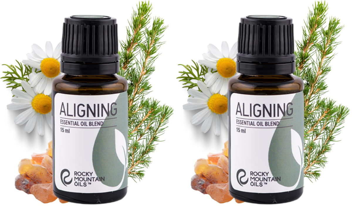 Rocky Mountain Oils Aligning bottle pour—calming, grounding aroma for stressful moments