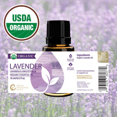Dropper bottle of Rocky Mountain Oils Organic Lavender Essential Oil 15ml
