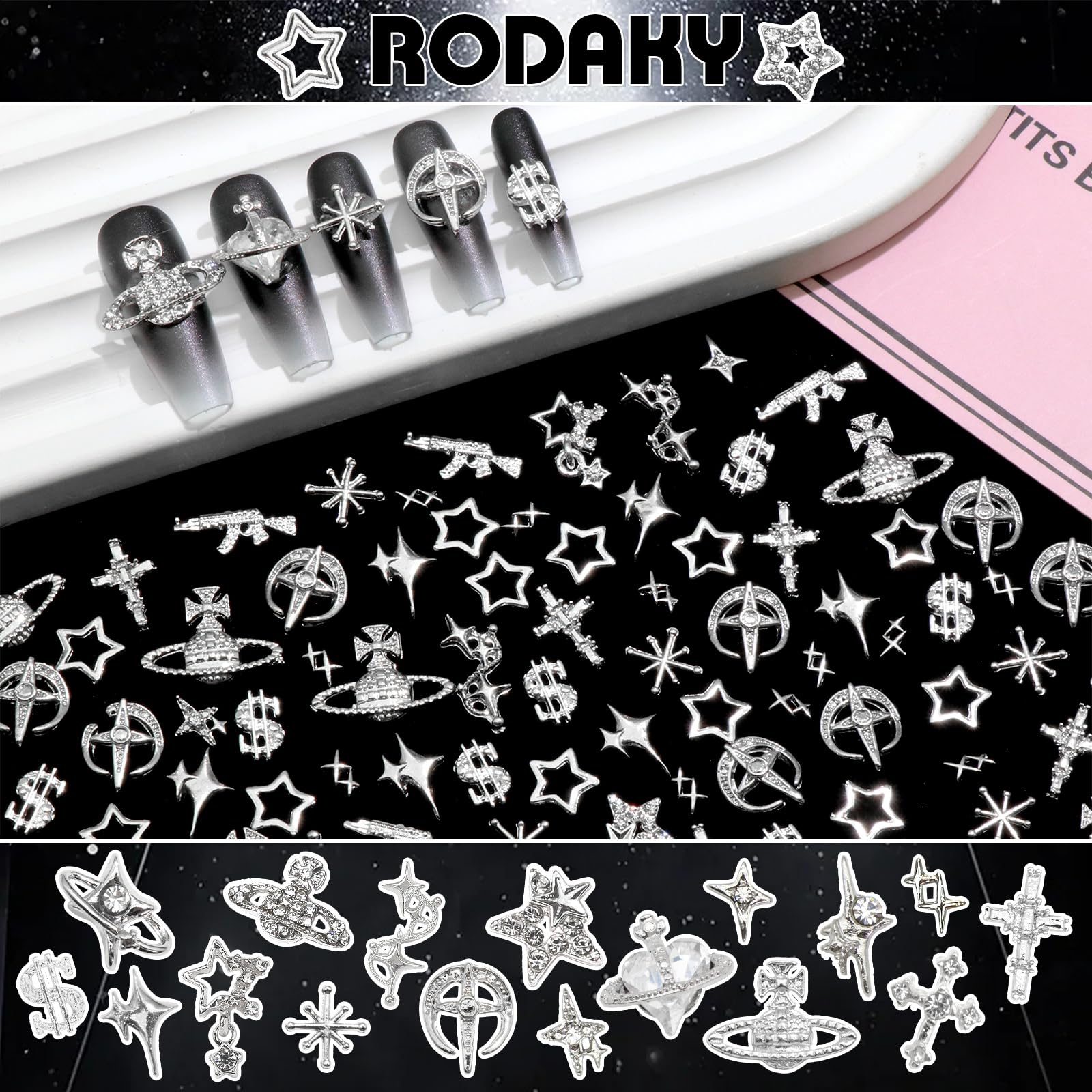 RODAKY back-designs charms enable varied nail layouts and multiple looks