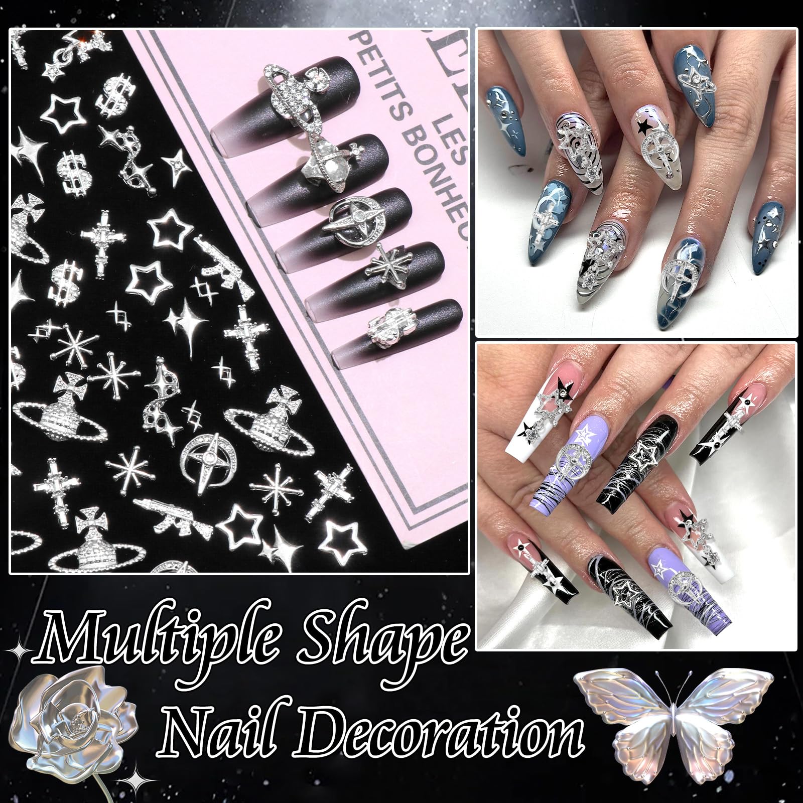 RODAKY cross charm adds elegant metal detail to nails and jewelry projects