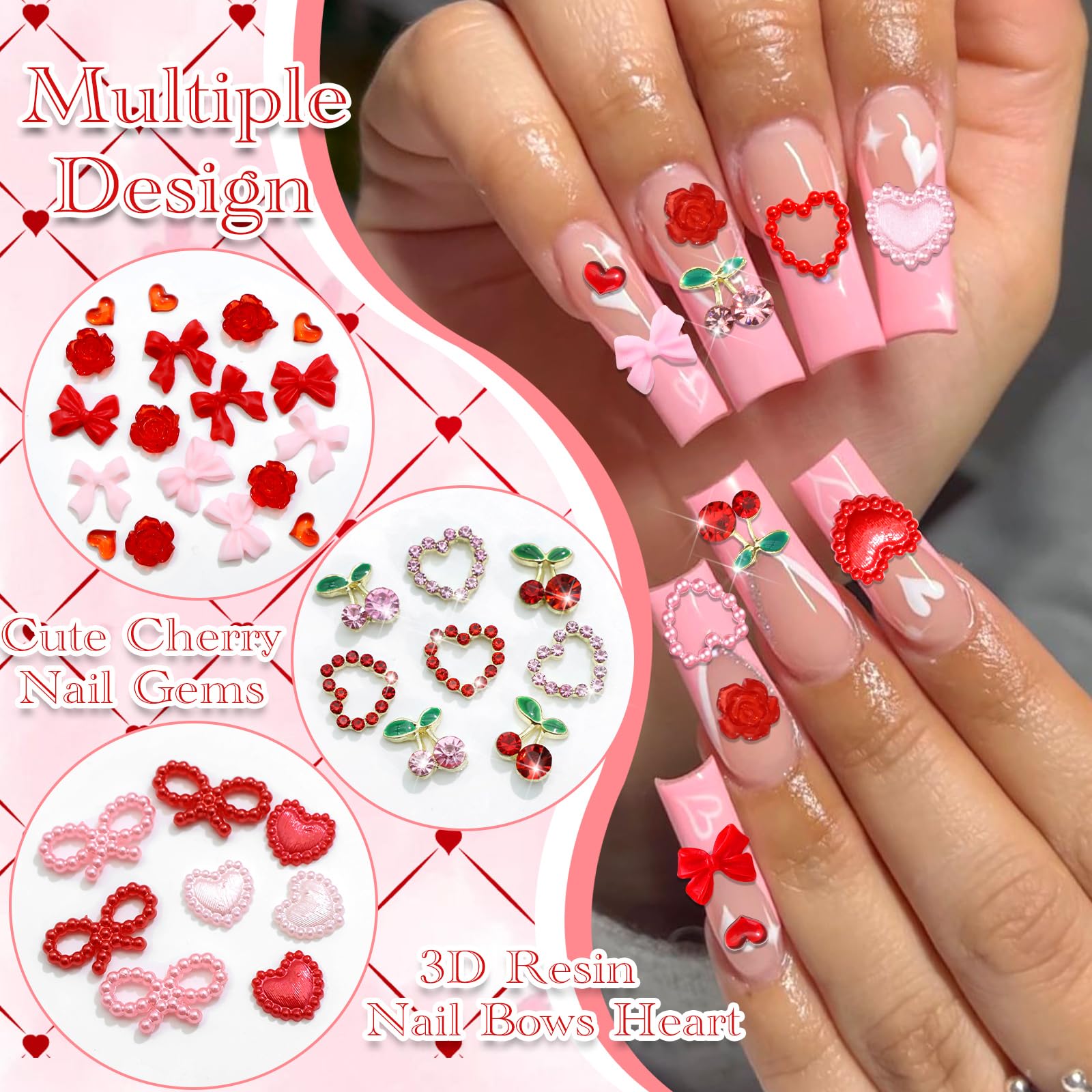 RODAKY Rose Flower Nail Charms provide delicate 3D accents for nails.