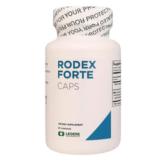 Rodex Forte 90 blue capsules in a bottle