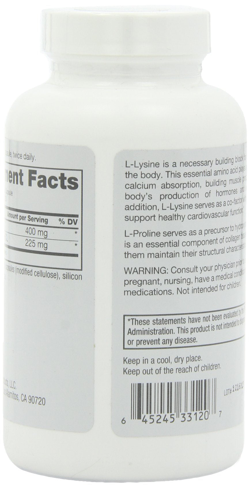Supplement facts panel