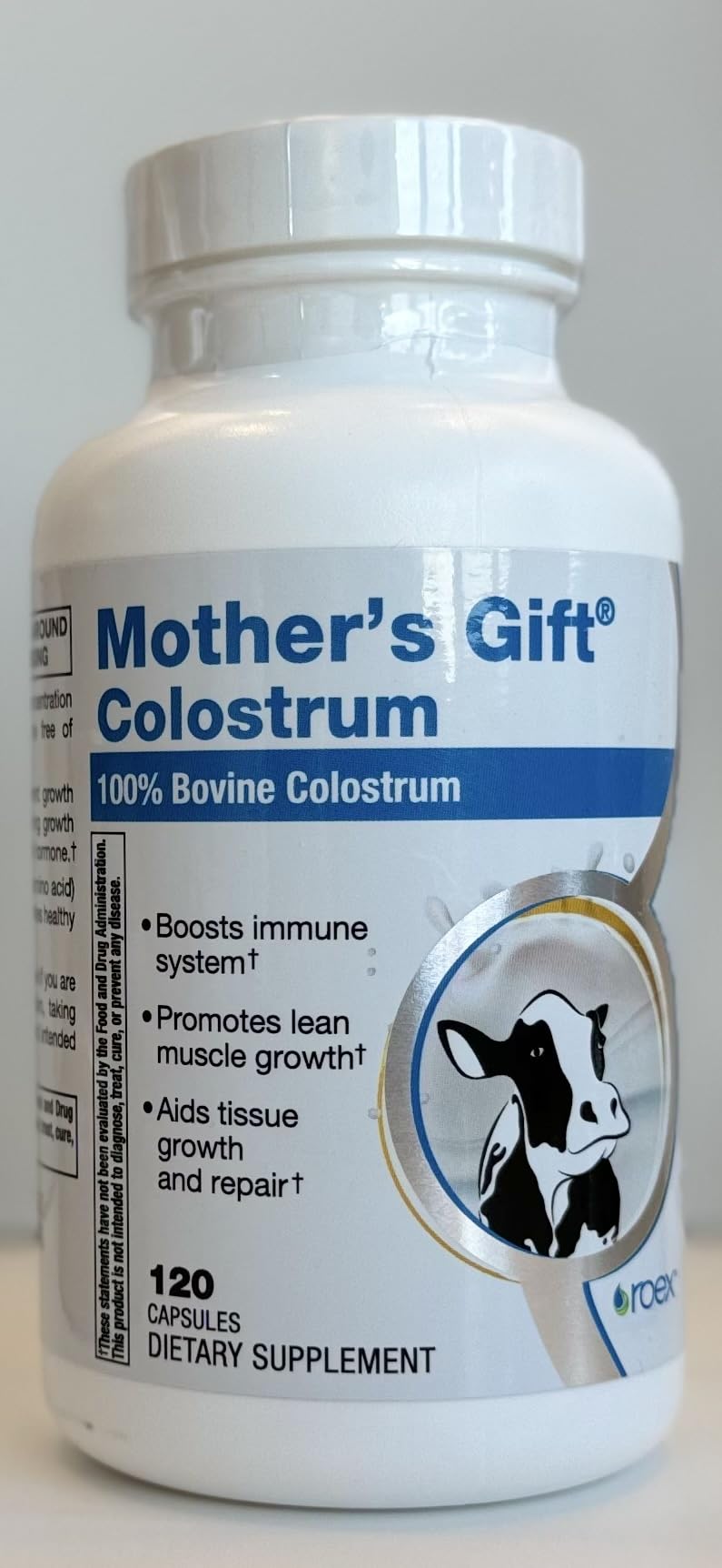 Bottle label displaying ingredients and supplement facts