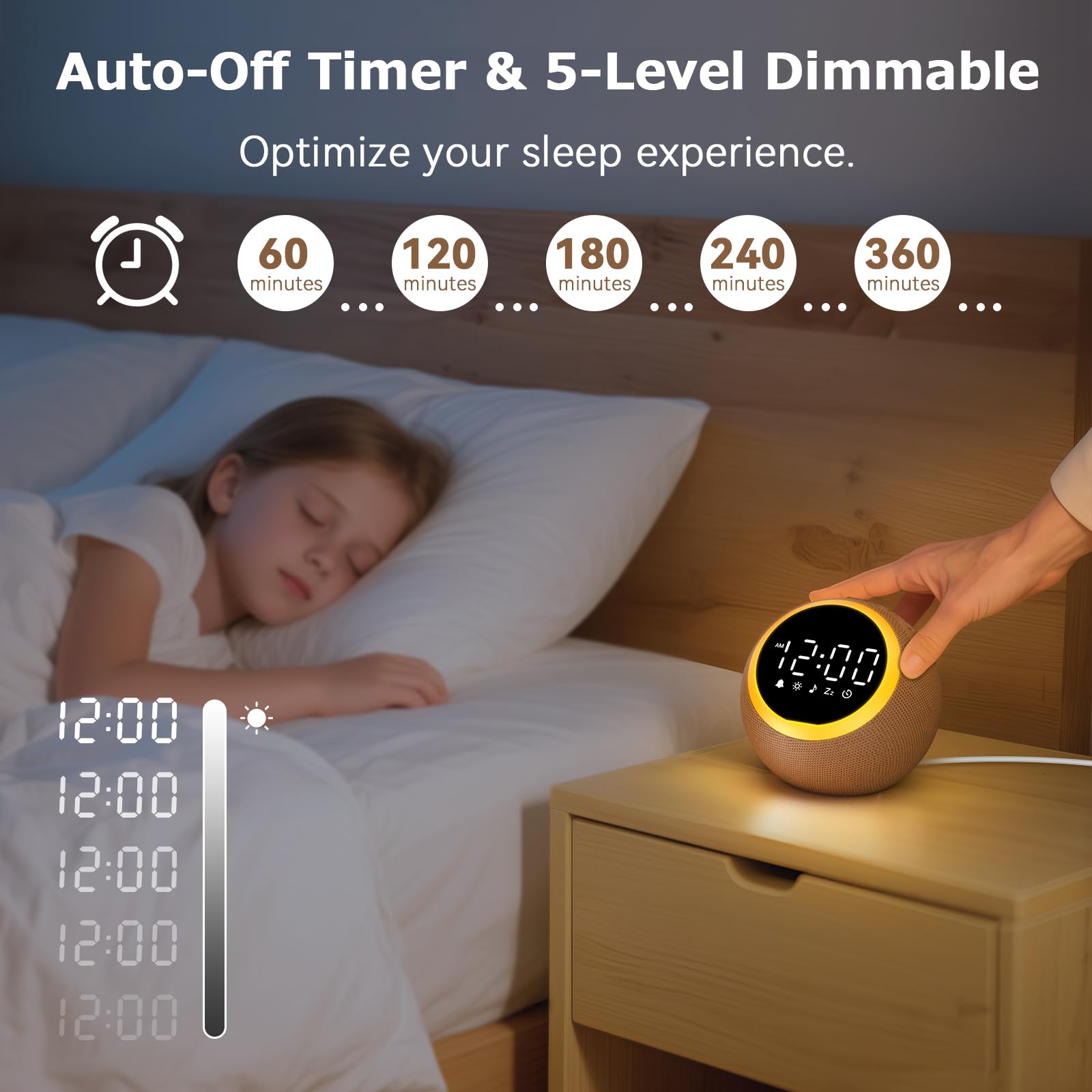Rohent alarm clocks soft-sounds 30 calming sounds: varied options for sleep and relaxation