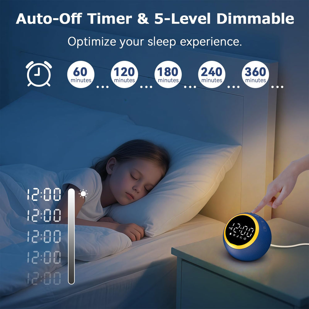 Rohent White Noise Sound Machine blue nightlight with adjustable brightness for ambiance