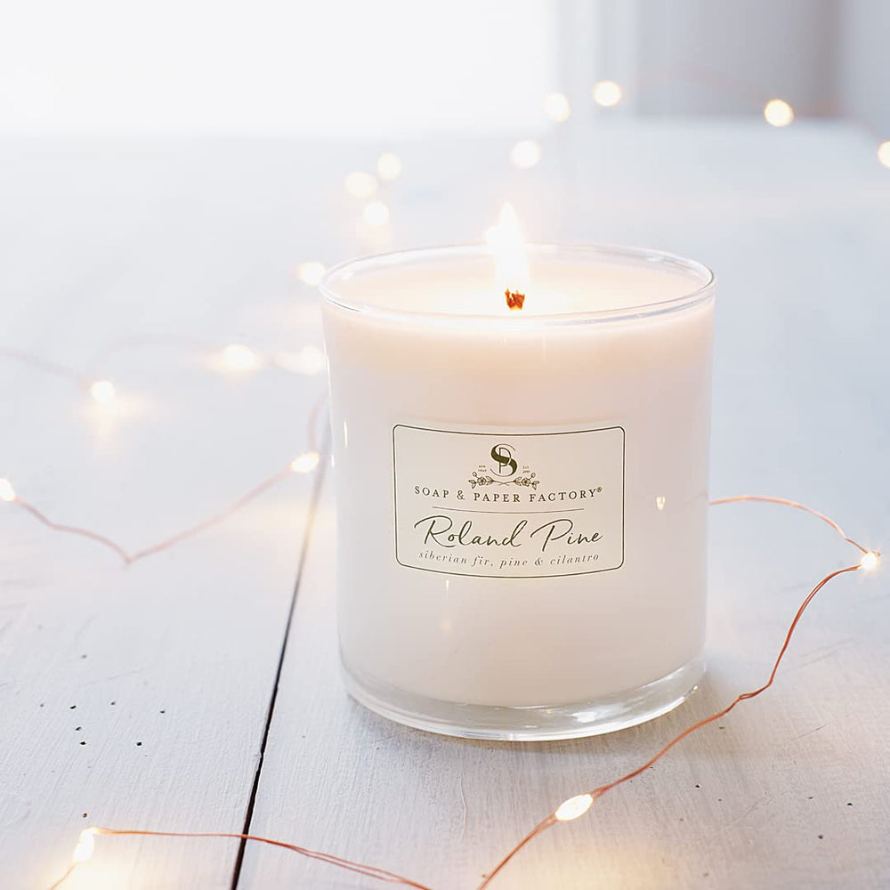 Cotton wick visible in Roland Pine fragrance candle