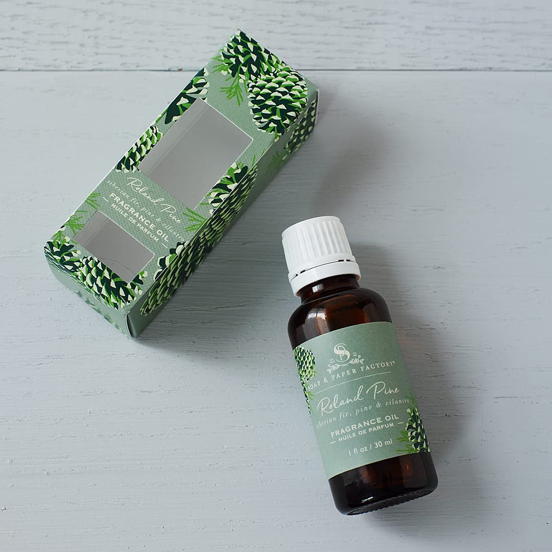 Roland Pine fragrance oil bottle close-up with label