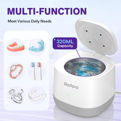 Versatile cleaning capacity showing jewelry and small tools