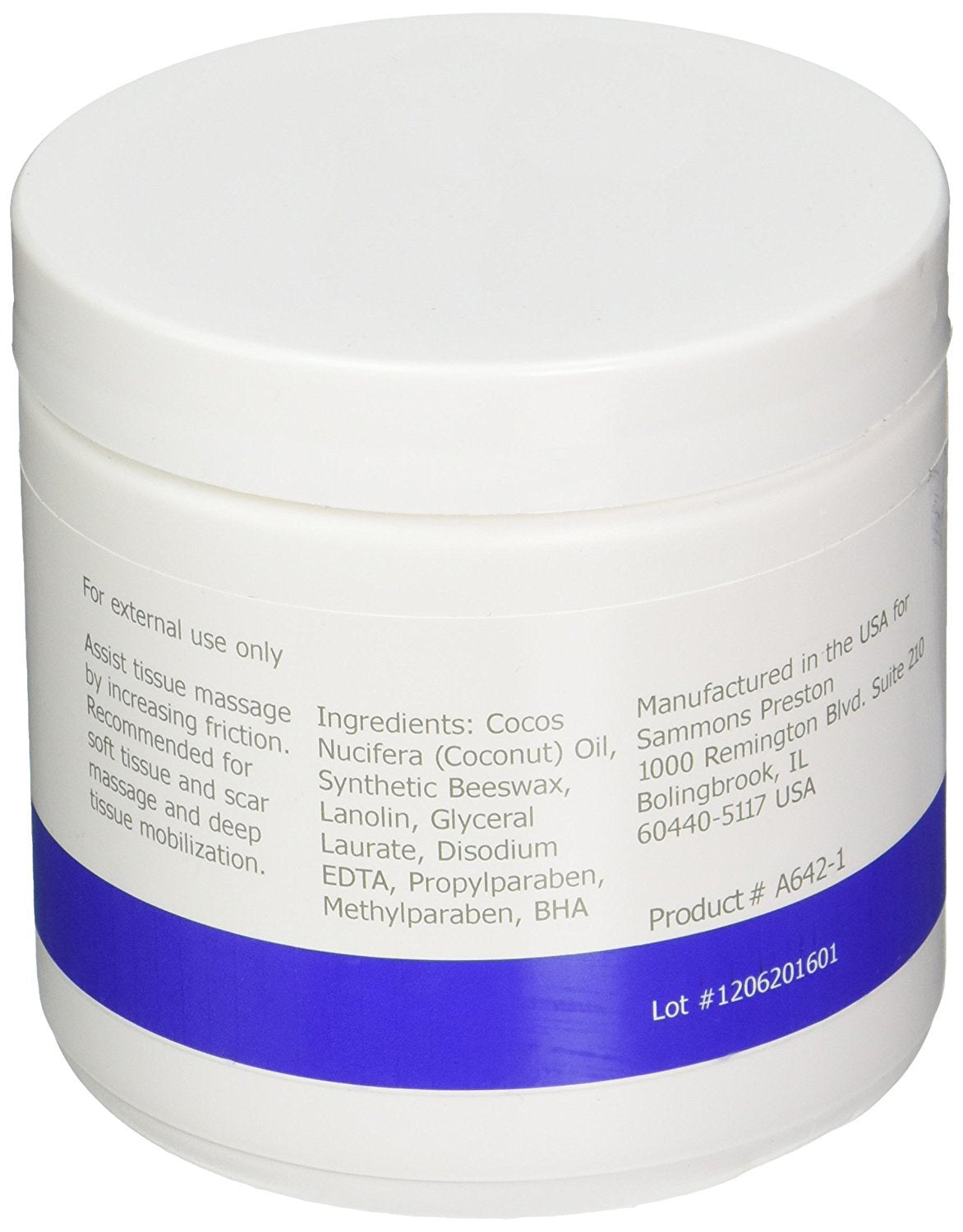 Professional massage cream with coconut oil for Rolyan Deep Prep II