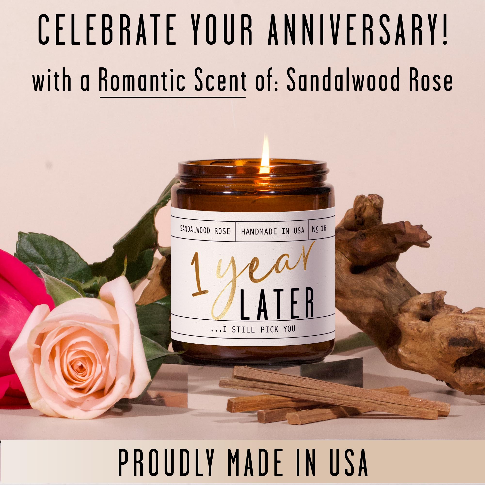 Romantic sandalwood rose scent fills a room