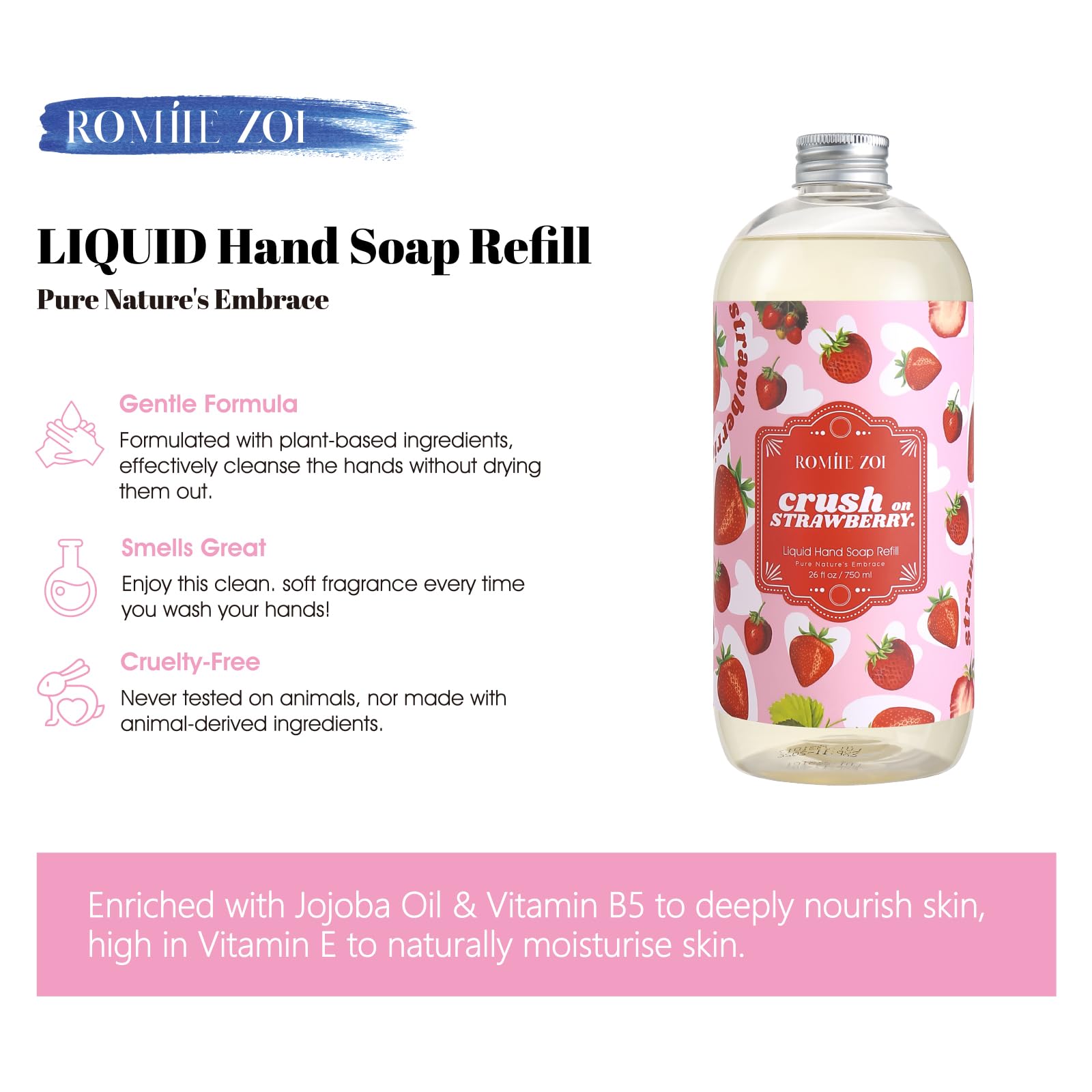 ROMIIE ZOI 750 ml refill size provides value