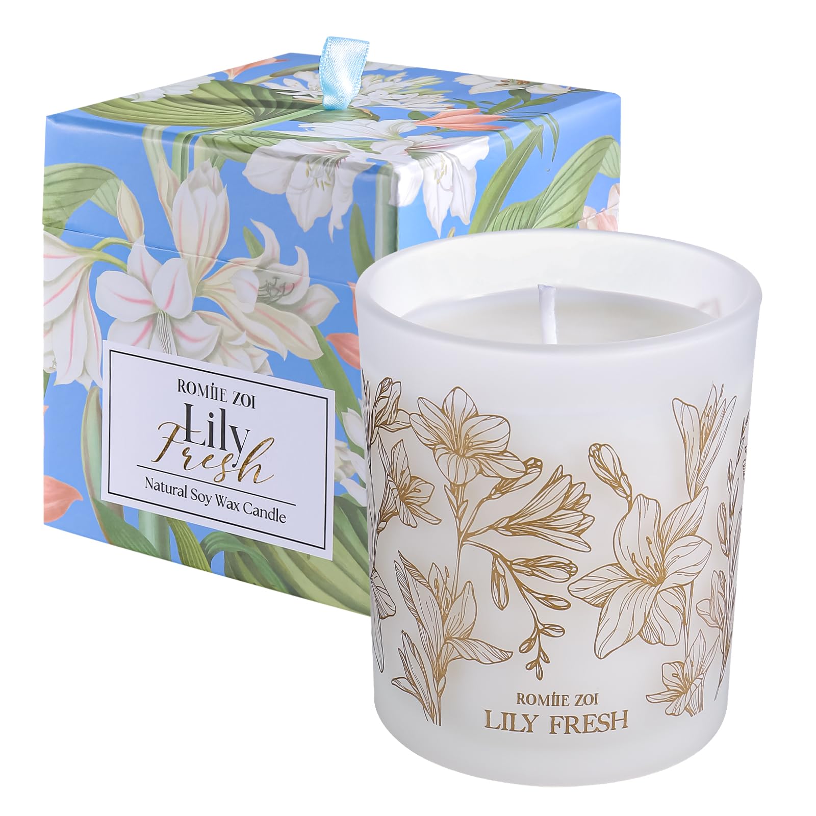 ROMIIE ZOI Lily Fresh 6oz soy wax candle - front view