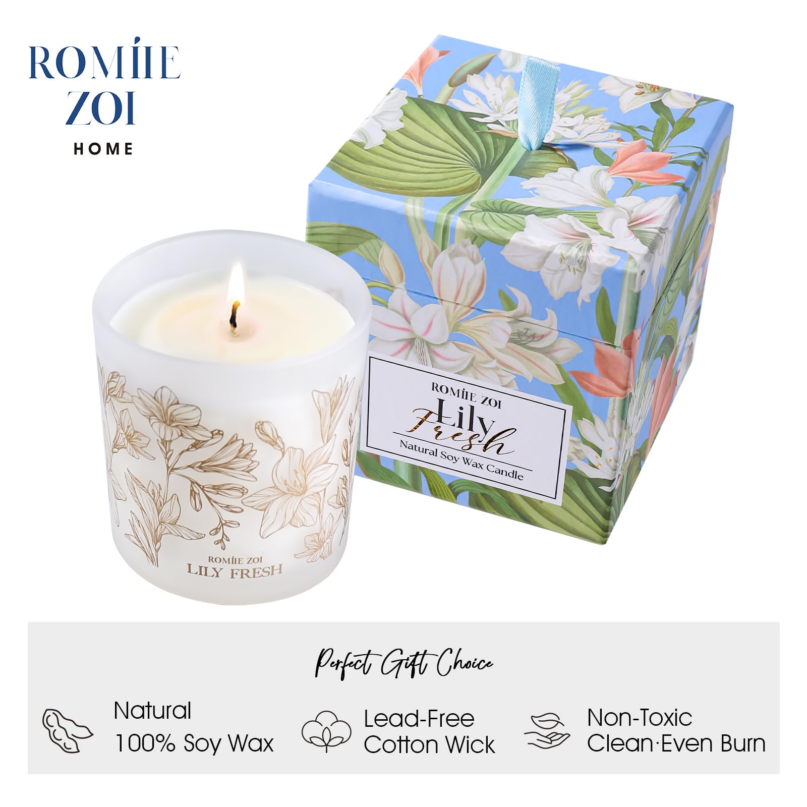 Close-up of Lily Fresh fragrance in soy wax candle