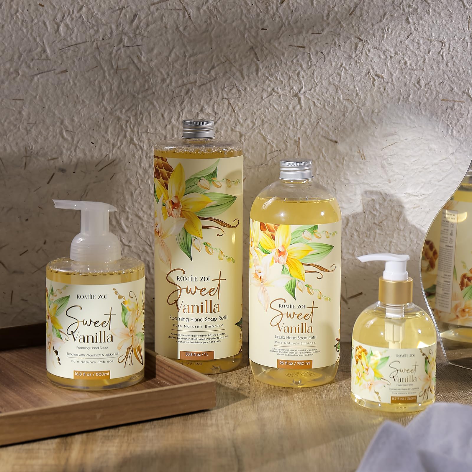 ROMIIE ZOI moisturizing hand soap suggesting softer hands after wash