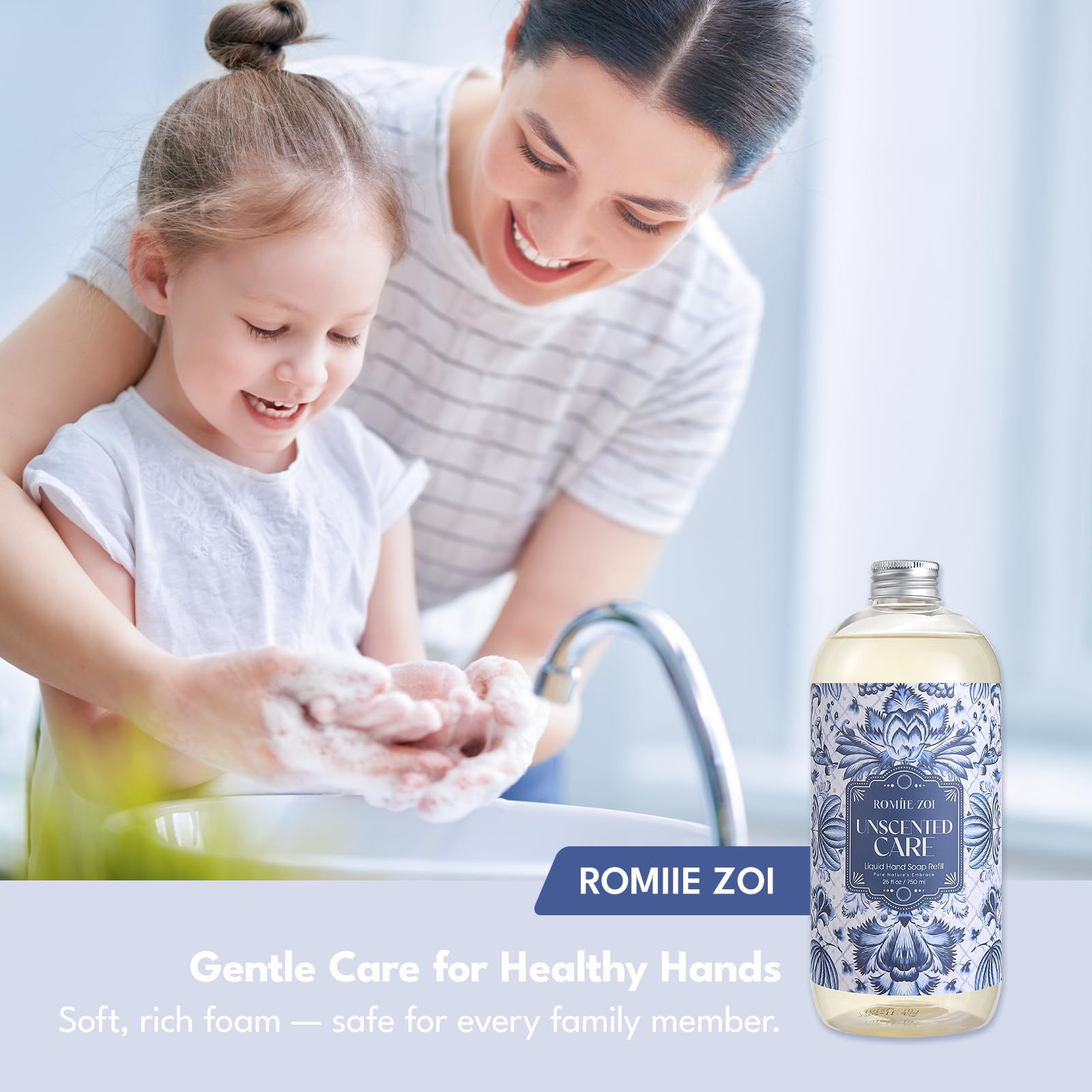 ROMIIE ZOI refill pour shot demonstrates easy kitchen and bathroom use