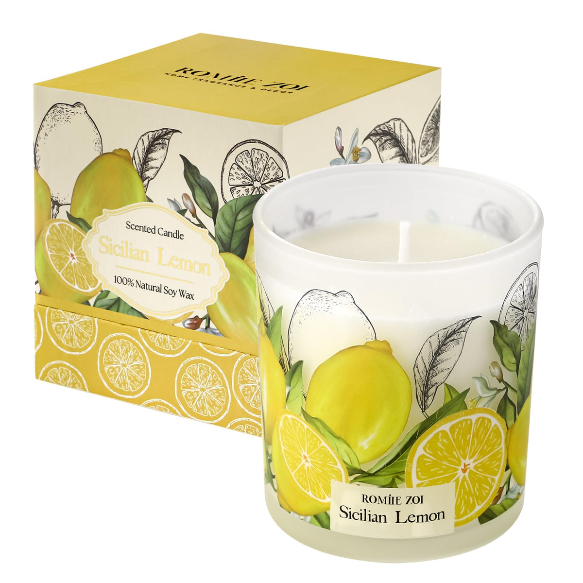 ROMIIE ZOI Sicilian Lemon scented candle in a 6oz jar – hero image