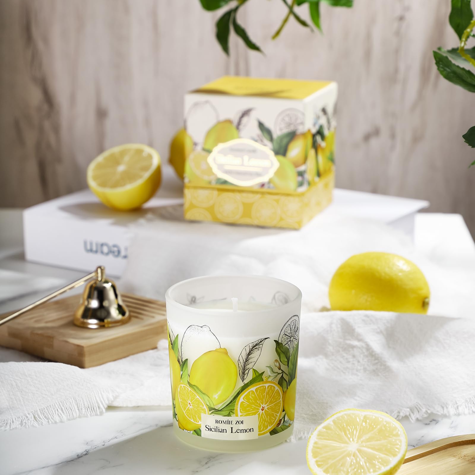 Close-up of Sicilian Lemon scented candle wax