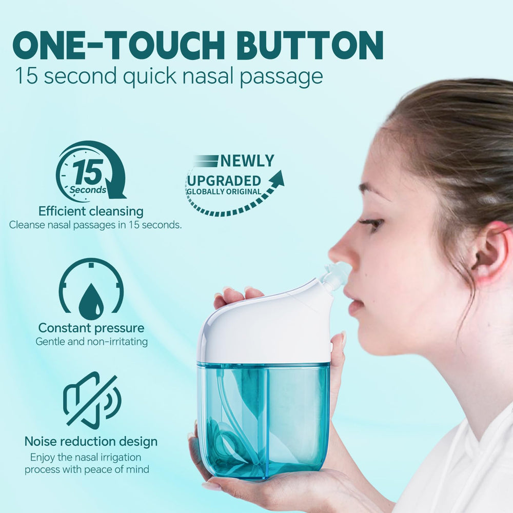 Ronfnea nasal irrigation system dual-chamber close-up highlighting hygiene and waste separation