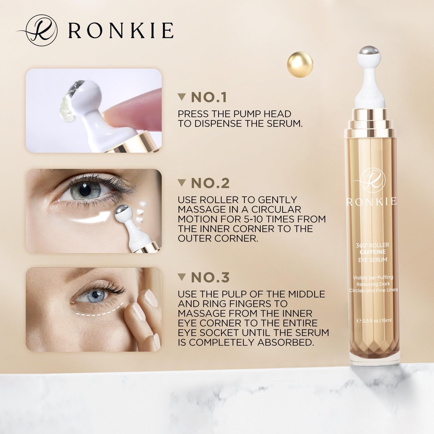 RONKIE eye cream with long-lasting hydration and renewed brightness.