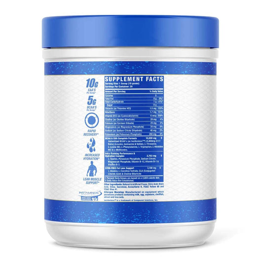 Scooper pouring Lemonade flavored Amino-Tone EAAs powder
