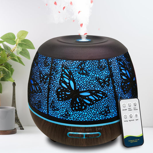 Roonbo 400ml large room diffuser with remote control and butterfly design