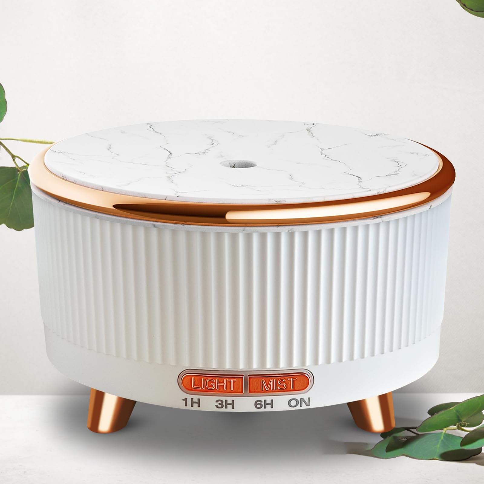 Roonbo 500ml essential oil diffuser white exterior in living room