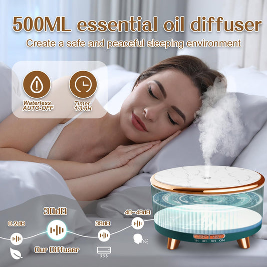 Roonbo diffuser green side view with 7 color lights
