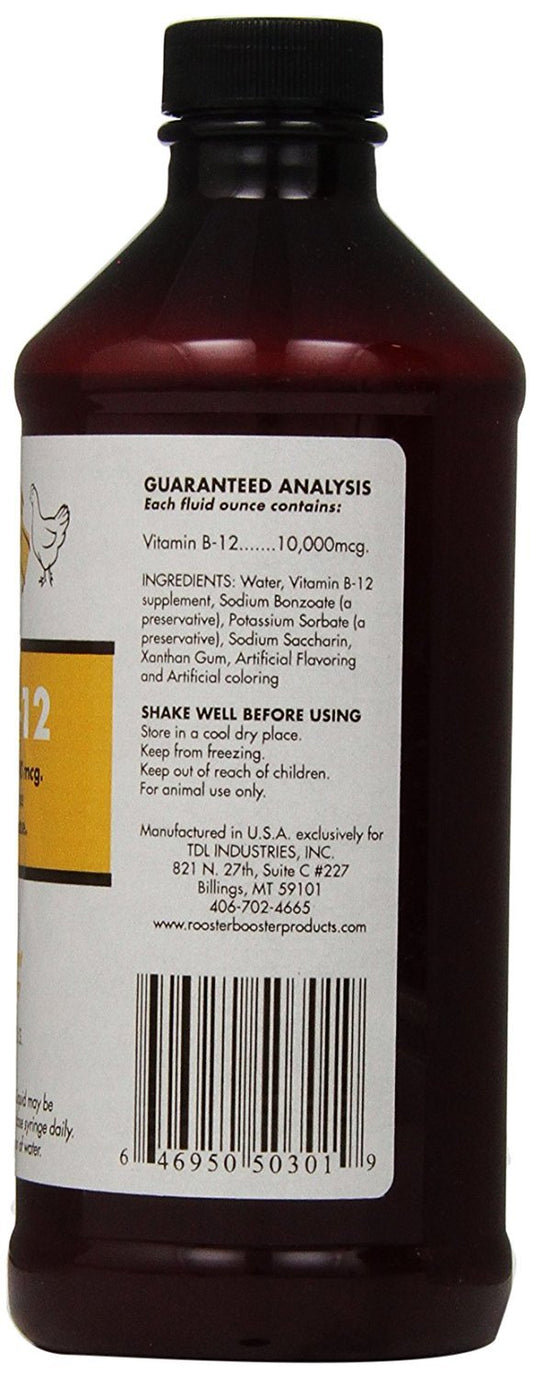Two Rooster Booster B-12 Liquid bottles, 16-Ounce each, in a 2-pack