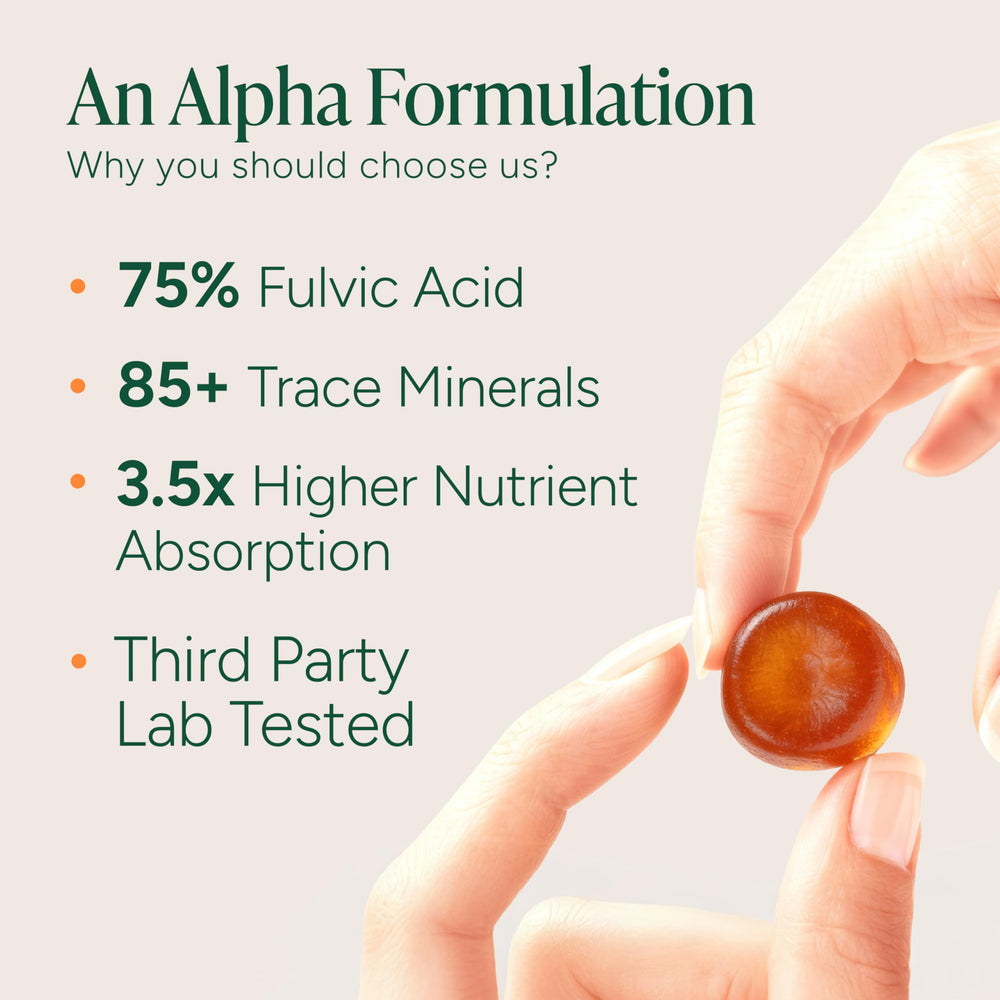 Detail view highlighting 4000 mg Shilajit per serving