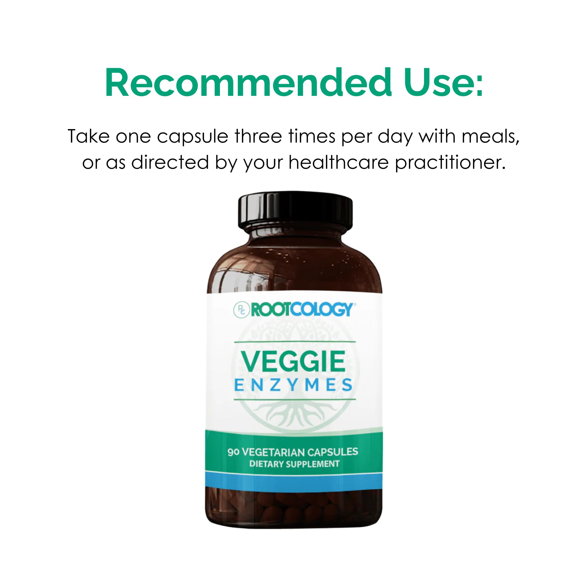 Label highlight of 14-enzyme blend in Rootcology product